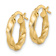 14k Yellow Gold Brushed and Polished 11/16" Twisted Hoop Earrings