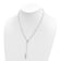 Rhodium Over 14K White Gold Polished Faceted Beads Rosary 18-inch Necklace