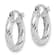 Rhodium Over Sterling Silver 2.7x15mm Twisted Hoop Earrings
