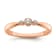 14K Rose Gold Petite Beaded Edge Round Diamond Ring 0.1ctw