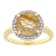 Golden Rutilated Quartz And White Zircon Ring In 18K Gold Over Sterling
Silver 3.73ctw