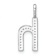 14K White Gold Diamond Lower Case Letter H Initial Pendant