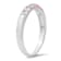 Pink And White Cubic Zirconia Rhodium Over Sterling Silver Ring 0.21ctw