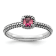Sterling Silver Stackable Expressions Checker-cut Pink Tourmaline Ring 0.24ctw