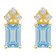 6x4mm Emerald Cut Aquamarine with Diamond Accents 14k Yellow Gold Stud Earrings