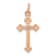 14K Rose Gold Small Diamond Budded Cross Pendant
