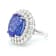 17.89 Ctw Tanzanite and 3.21 Ctw White Diamond Ring in 18K WG