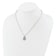 Rhodium Over Sterling Silver Polished Vibrant Cubic Zirconia Teardrop Necklace