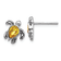Rhodium Over Sterling Silver Antiqued Crystal November Birthstone Turtle Earrings