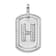 Rhodium Over 14k White Gold Diamond Initial H Dog Tag Charm