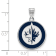 Rhodium Over Sterling Silver NHL LogoArt Winnipeg Jets Large Enamel Pendant