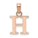 14k Rose Gold Polished Block Letter H Initial Pendant