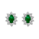1.00ctw Emerald and Diamond Earrings in 14k White Gold