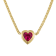 14K Yellow Gold Over Sterling Silver Lab Created Ruby Heart Curb Chain
Necklace 1.2ctw