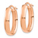 14k Rose Gold 1/1" High Polished Oval Hoop Earrings
