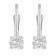 4mm Round White Topaz Rhodium Over 14k White Gold Drop Earrings