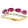 Ruby And White Zircon Ring In 18K Gold Over Sterling Silver 1.23ctw