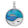 Rhodium Over Sterling Silver Blue Lab Created Opal Dolphins Pendant