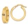 14k Yellow Gold 13/16" Textured and Polished Hoop Earrings