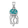 Rhodium Over Sterling Silver Polished Crystal Jellyfish Pendant
