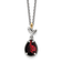 Sterling Silver with 14K Accent Antiqued Leaf Garnet with 2-inch
Extension Necklace