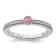 14K White Gold Stackable Expressions Pink Tourmaline and Diamond Ring 0.075ctw