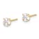 10k Yellow Gold 4mm Polished Cubic Zirconia Stud Earrings