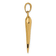 14k Yellow Gold Large 3D Italian Horn Pendant