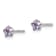 Sterling Silver Rhodium-plated Purple CZ Star Children's Stud Earrings
