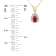 0.35ctw Pear Shape Ruby and Round Diamond Pendant 14k Yellow Gold