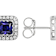 Everyday Lab-Created Sapphire Blue And White Stud Earrings In Platinum
Over Sterling Silver