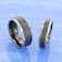 ATNOS Brushed Black Center Polished Beveled Edges Men’s Titanium Wedding
Ring 8mm