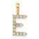 14K Yellow Gold Lab Grown Diamond Letter E Initial Pendant