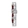Rhodium Over 14k White Gold Garnet and Diamond Cross Chain Slide Pendant