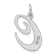 Rhodium Over Sterling Silver Fancy Script Letter C Initial Charm