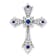 Rhodium Over 10k White Gold 0.09 cttw Sapphire and Diamond Fleur-de-Lis
Cross Slide Pendant
