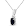 0.28ct Oval Black Sapphire with White Diamond Accent Rhodium Over
Sterling Silver Pendant with Chain