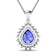 3.25ctw 14K White Gold Tanzanite and White Diamond Pendant with 18 inch
Cable Chain