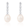 7-8mm White Cultured Freshwater Pearl and Cubic Zirconia Rhodium Over
Sterling Silver Earrings