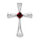 Rhodium Over 10k White Gold 0.29 cttw Garnet and Accent Diamond Cross Pendant