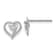 Rhodium Over 14K White Gold 8mm Diamond Heart Stud Earrings