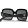 Chanel Shiny Black Square Frame with "CC" Accent/ Gray Lens Sunglasses
