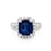4.87 Ctw Blue Sapphire and 1.08 Ctw White Diamond Ring in 14K WG