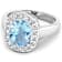 3.51ctw Blue Aquamarine and Diamond 14K White Gold Halo Ring