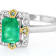 Zambian Emerald And Diamond Ring In Two-Tone Gold And Silver