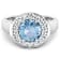 2.38ctw Blue Aquamarine and Diamond 14K White Gold Halo Ring