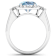 3.73ctw Blue Aquamarine and Diamond 14K White Gold Halo Ring