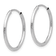 Rhodium Over 14K White Gold Endless Hoop 3 Pair Earring Set