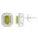 6x4mm Emerald Cut Peridot 1/5 ctw Diamond Rhodium Over Sterling Silver
Halo Stud Earrings