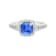 14K White Gold Square Cushion Tanzanite and Diamond Ring, 1.50ctw